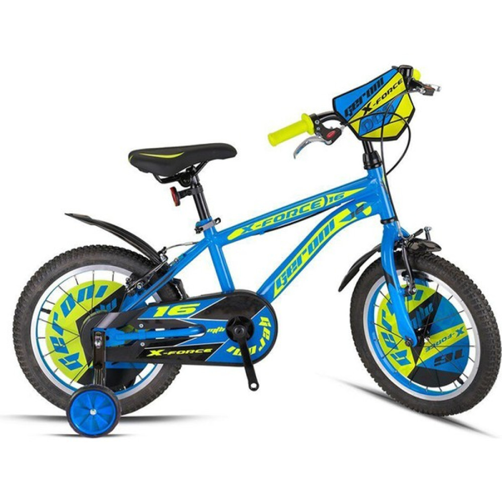Geroni X-Force - 16"mtb - 10' - Vitessiz - V.b. - Mavi-Neon Sarı Çocuk Bisikletleri Fiyatı