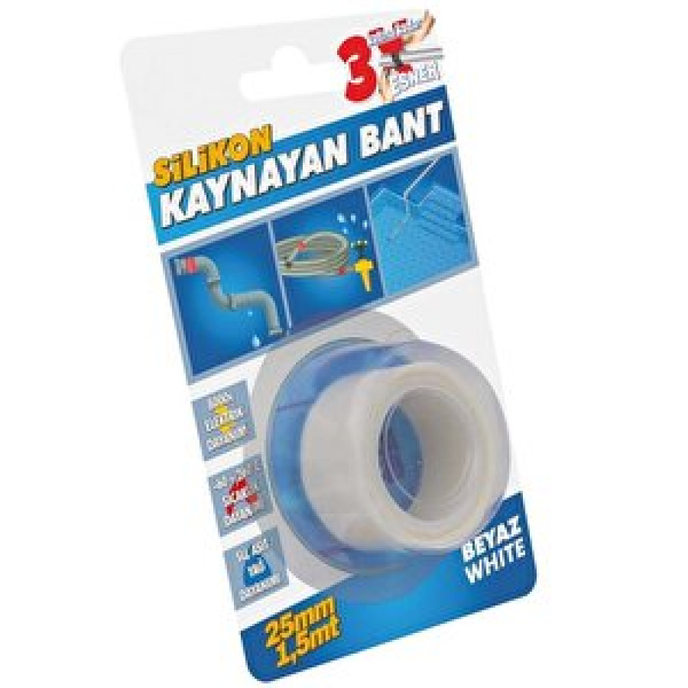 Geseus Silikon Kaynayan Çok Amaçlı Bant Boru Patlak Ve Tamir Bandı Şeffaf 25mmx1,5mt Bant Fiyatı