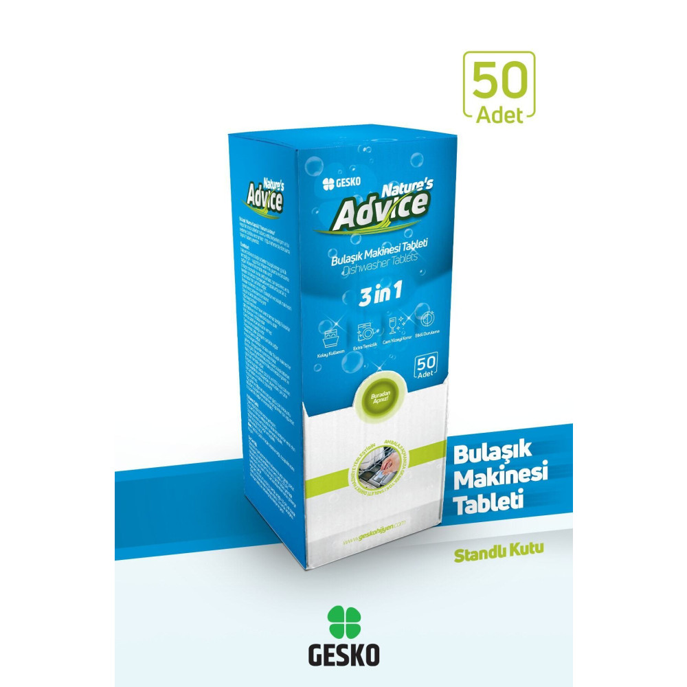GESKO Natures Advice 3 in 1 Bulaşık Makinesi Tableti 50 Lİ tablet Bulaşık Yıkama Fiyatı