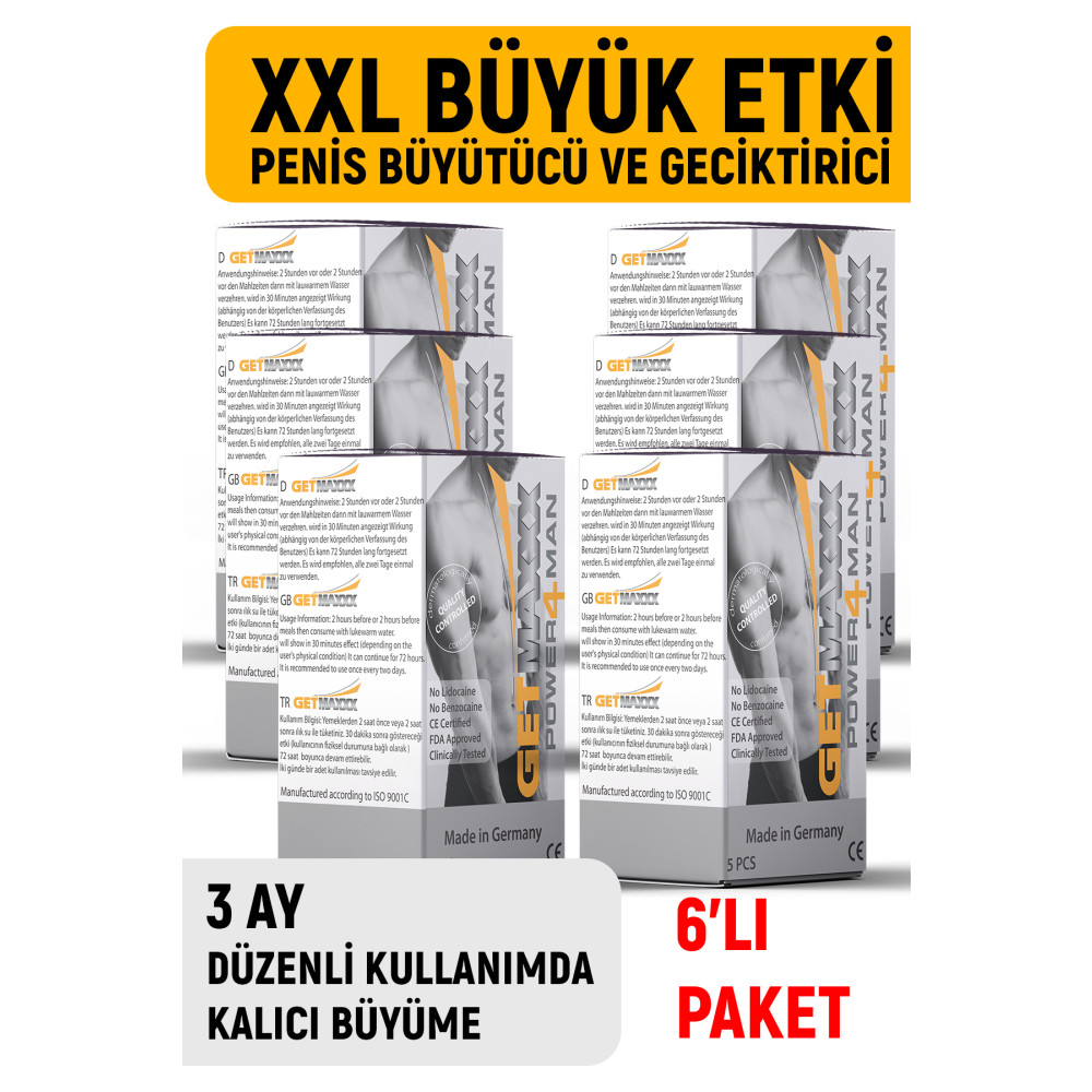 Getmaxxx XXXL Power4man Peni.s Büyutücü 6 Kutu PenısKalınlaştırıcı Kayganlaştırıcı Jel Fiyatı