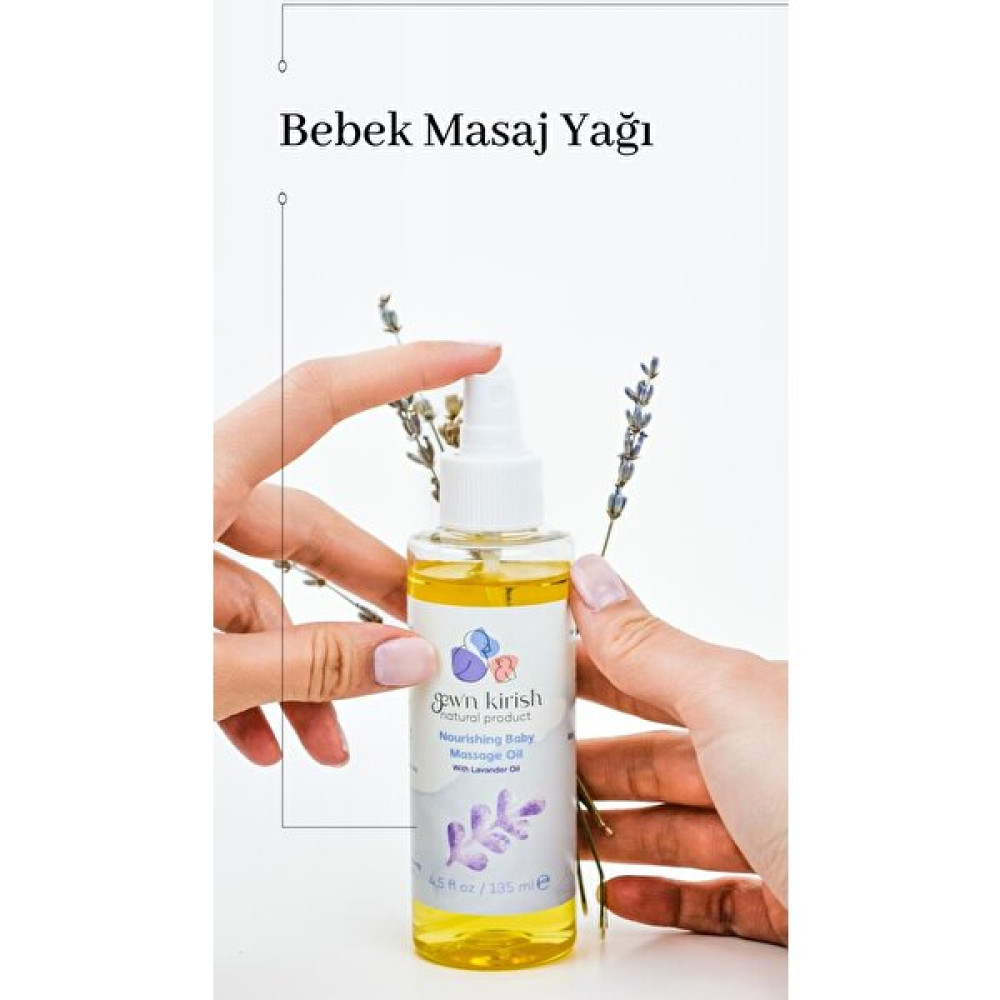 Gewn Kirish Bebek Masaj Yağı ( Bebek Nemlendirici, Lavanta Yağı İçeren Bitkisel ve Doğal Ürün) - 135ml Bebek Bakım Fiyatı