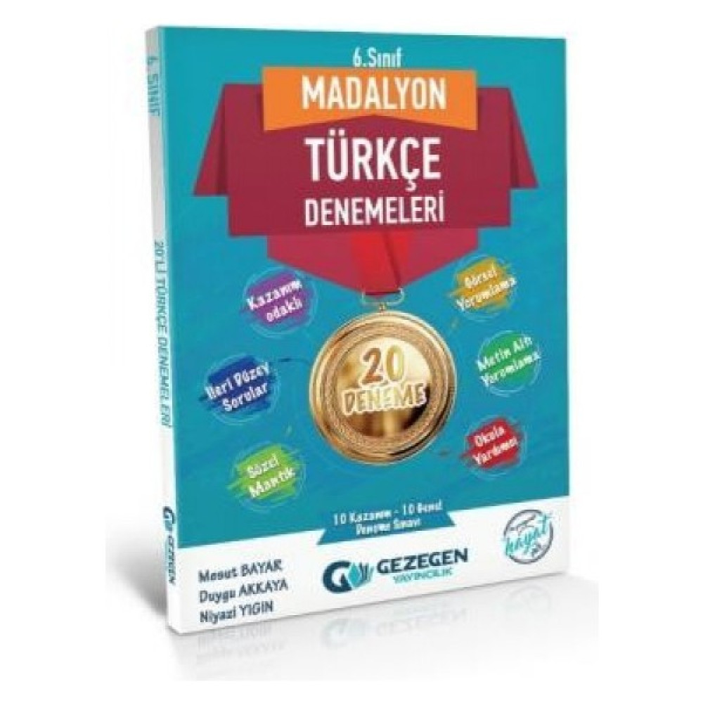 Gezegen Yayıncılık 6. Sınıf Türkçe Madalyon 20 Deneme Kaynak Kitapları Fiyatı