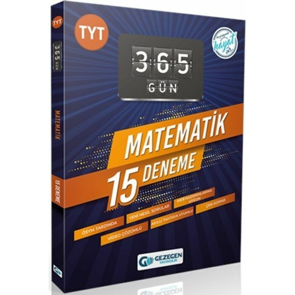 Gezegen Yayıncılık Gezegen Yayıncılık TYT Matematik 365 Gün 15 Deneme Temel Yeterlilik Testi (TYT) Fiyatı