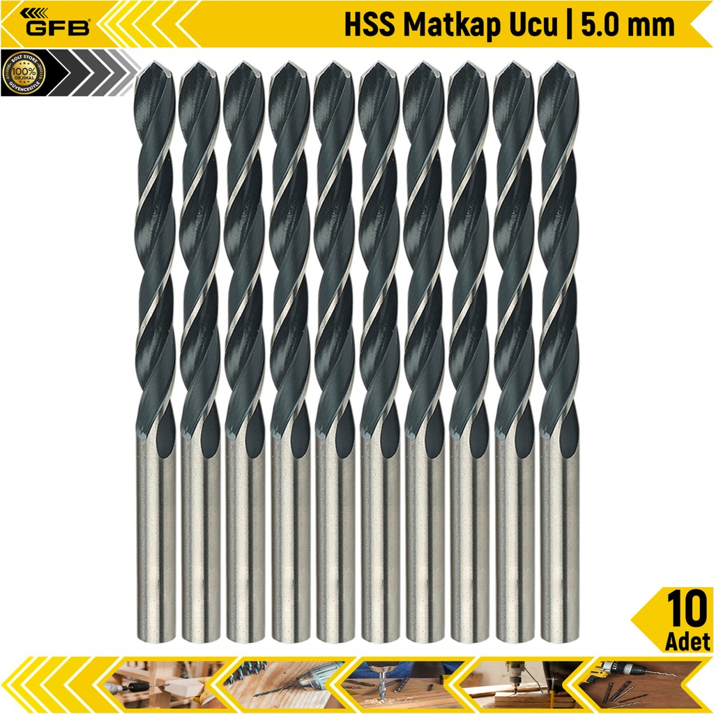 Gfb Hss Matkap Ucu | 5.0 mm | 10 Adet Matkaplar Fiyatı