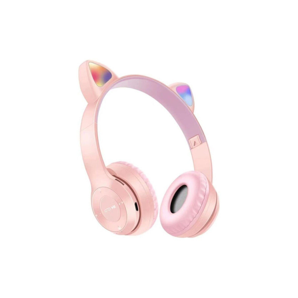 GFUZ 47m Bluetooth 5.0 Kedili Katlanabilir Kulak Üstü Kablosuz Işıklı Kulaklık Ledli Genç Kız Erkek Pembe Kulak İçi Kulaklık Fiyatı