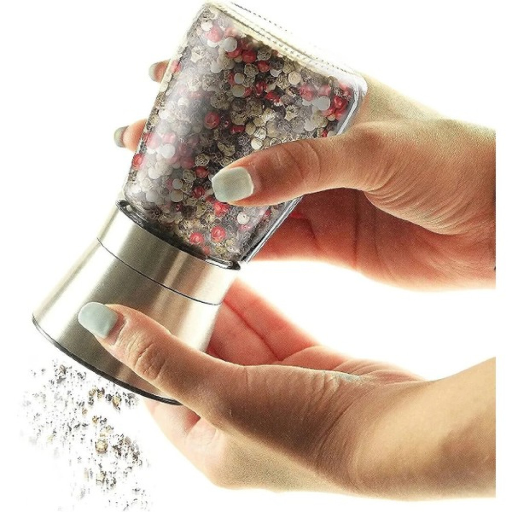 Gh Aksesuar Seramik Bıçaklı Tuz Karabiber Baharat Değirmeni 1 Adet Krom Kapak - Gümüş - 200 ml Baharat Setleri & Baharatlıklar Fiyatı