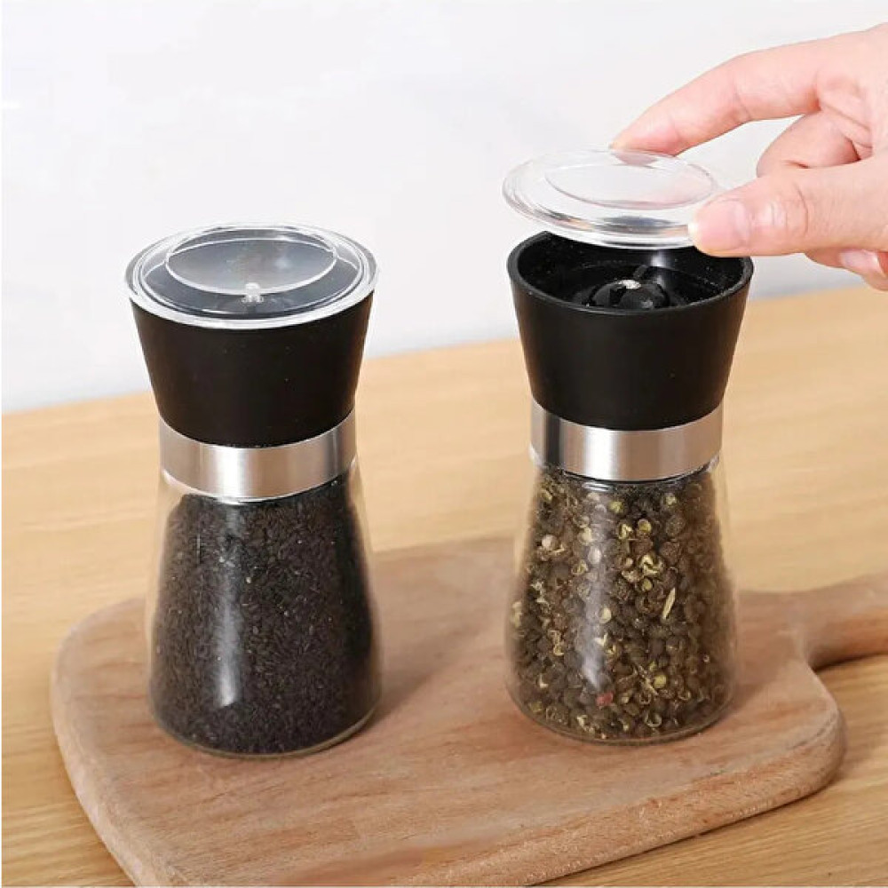 Gh Aksesuar Seramik Bıçaklı Tuz Karabiber Baharat Değirmeni Tuz Öğütücü 2 Adet (Küçük Boy) - Siyah - 100 ml Baharat Setleri & Baharatlıklar Fiyatı
