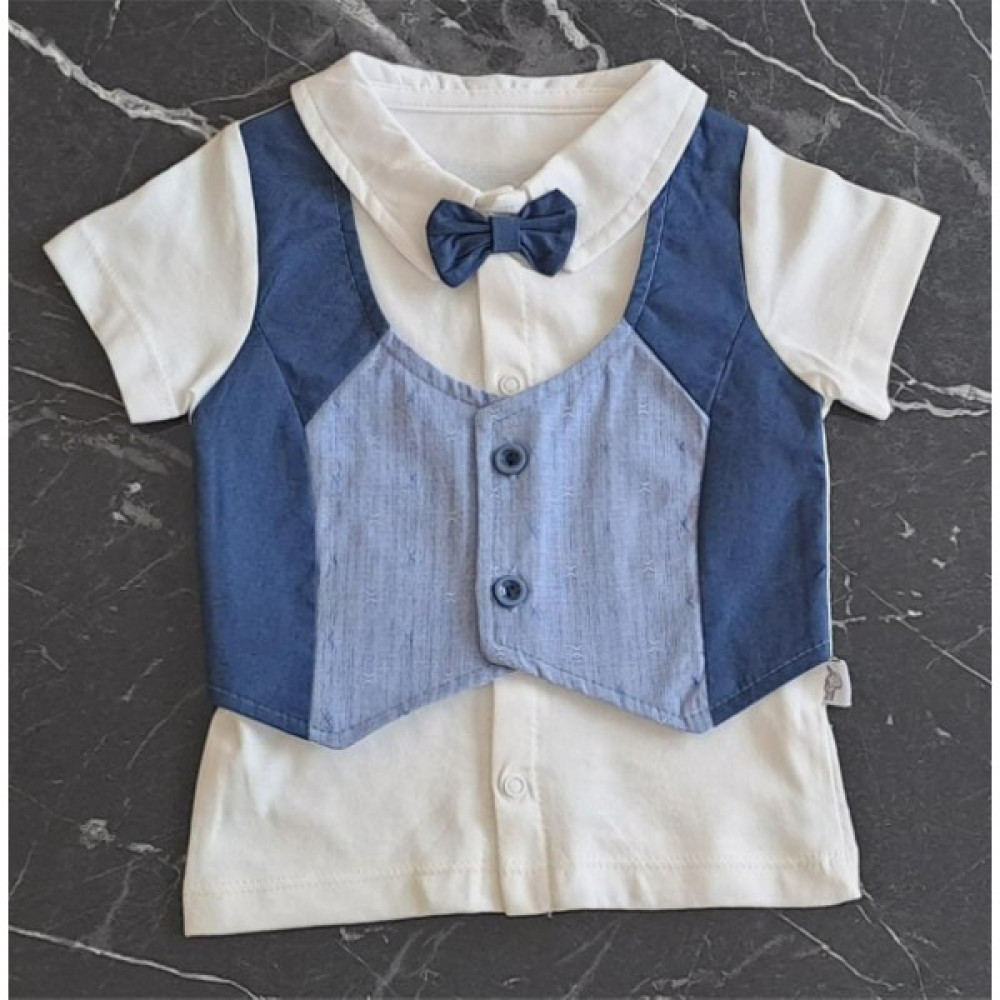 Gh Baby Doğal Pamuklu Erkek Bebek Yelekli Takım Elbise Şortlu Set Bebek Giysi Takım Fiyatı