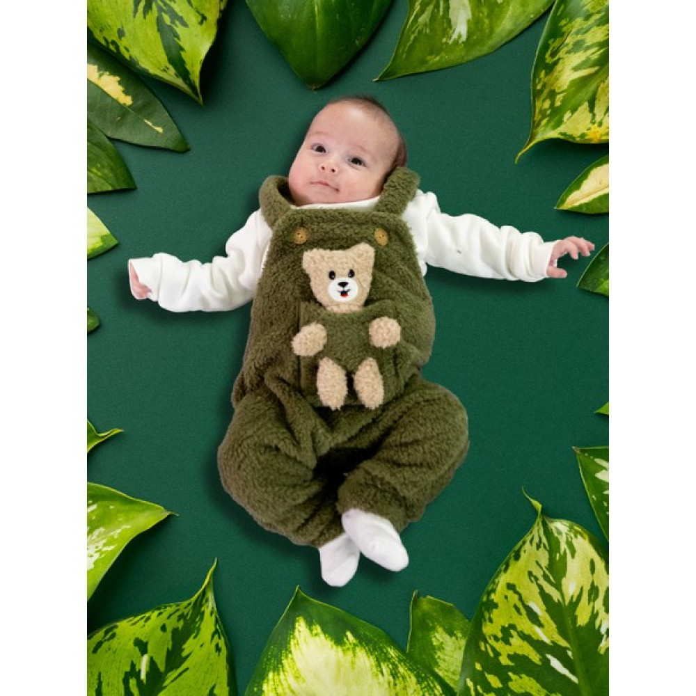 Gh Baby Kız Erkek Bebek Ayıcıklı Yeşil Peluş Tulum Salopet Bebek Tulumu Fiyatı