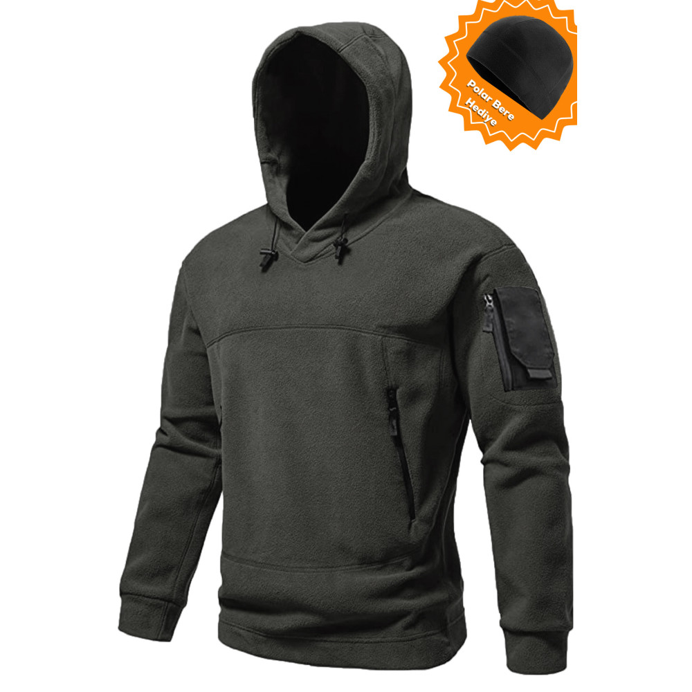 GHASSY CO. Erkek Military Sport Warm Outdoor Kapüşonlu Polar Ceket XL Beden Kadın Giyim Fiyatı