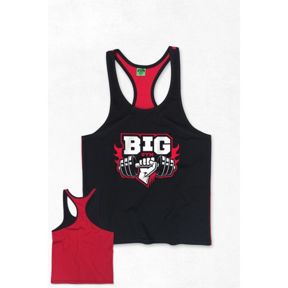 Ghedto Bıg Gym Fitness Tank Top Sporcu Atleti Siyah Kırmızı Erkek Atlet / Fanila Fiyatı