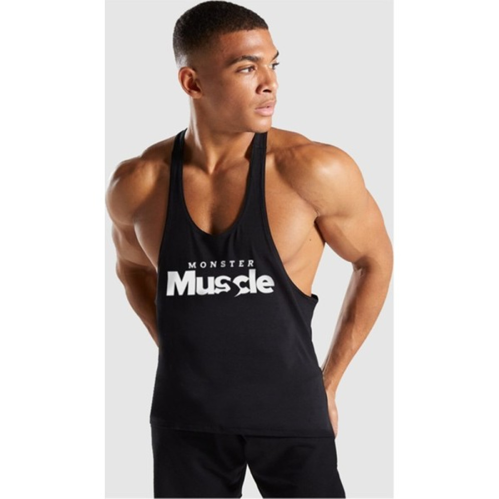 Ghedto Erkek Siyah Monster Muscle Gym Fitness Tank Top Sporcu Atleti Erkek Atlet / Fanila Fiyatı
