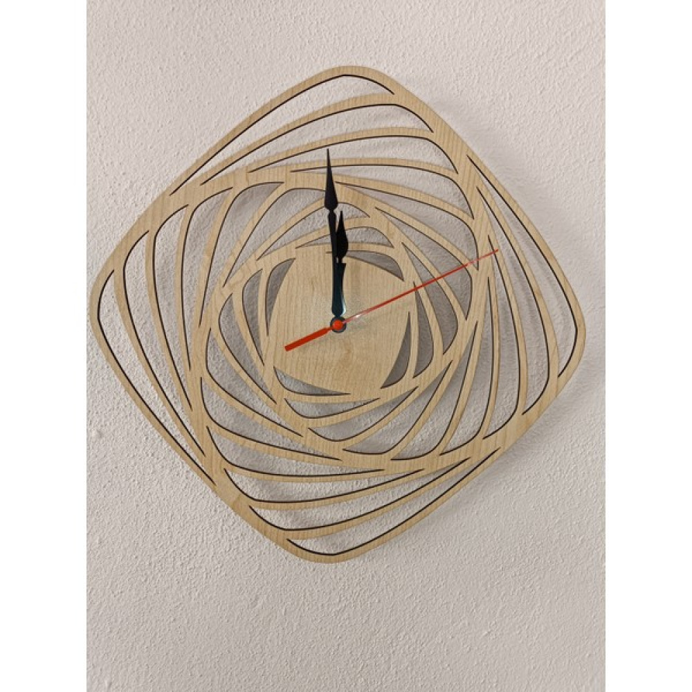 GHY Ahşap Dekoratif Duvar Saati Spiral Desenli Dekoratif Saat Fiyatı