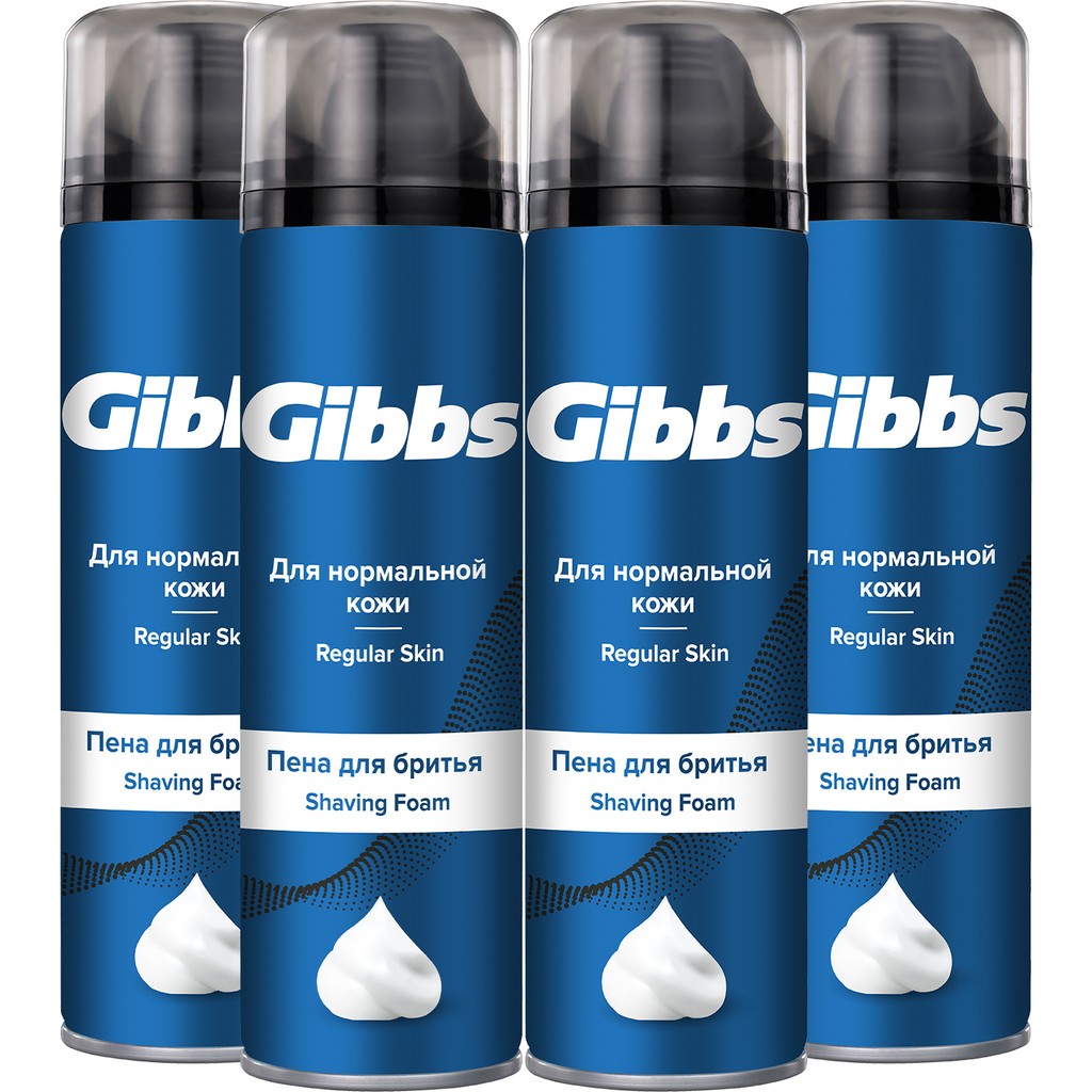 Gibbs Erkek Tıraş Köpüğü 4x200 ml Normal Ciltler için Yoğun Formül ve Ergonomik Tasarım Diğer Fiyatı