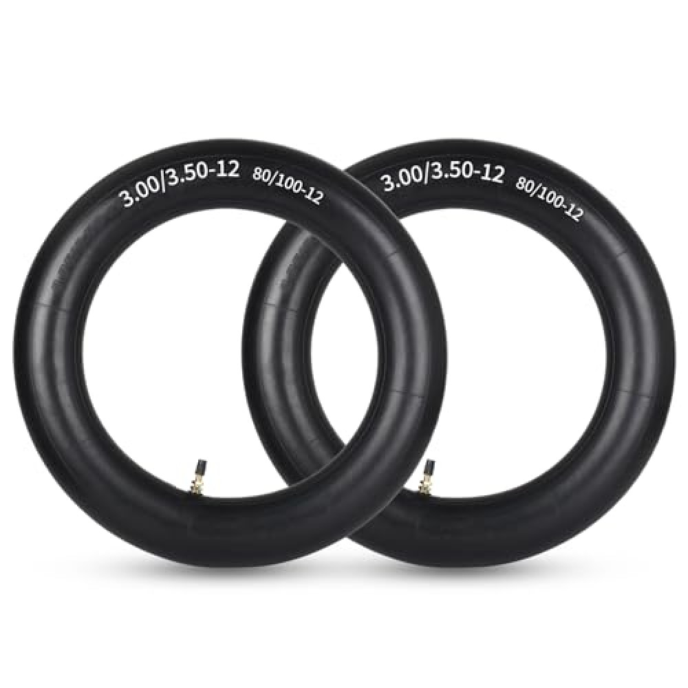 GICOOL 3.00/3.50-12" Dirt Bike Inner Tubes, 2 Pack with TR4 Valve Stem, 80/100-12" Heavy-Duty Inner Tubes, Replacement Tubes for Honda CRF50/70, Yamaha TTR 90/100, Suzuki DRZ110, Kawasaki KX65/110