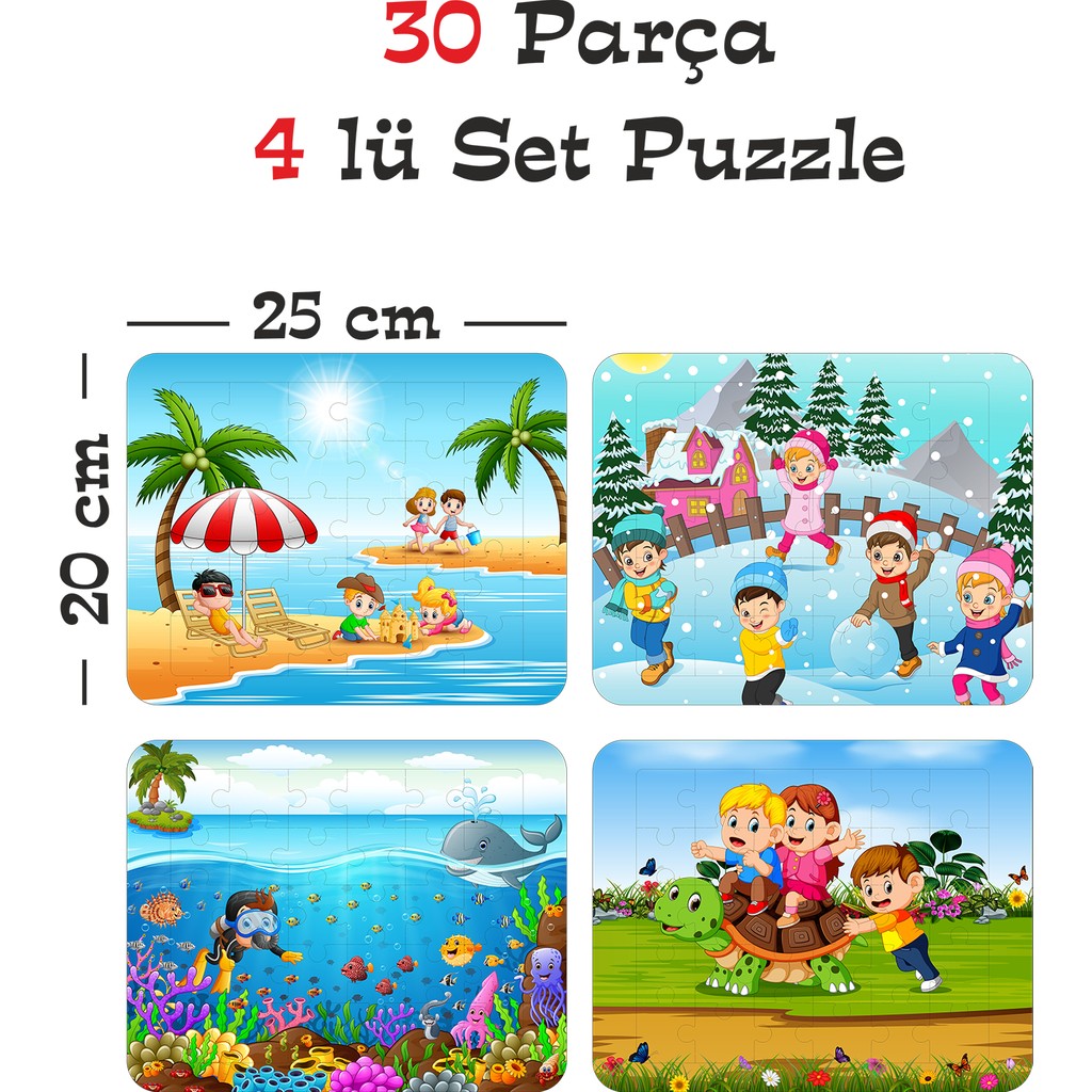 Gift Plus 30 Parça Ahşap Eğitici Yapboz Puzzle Seti (Set 3) Eğitici Oyuncak Fiyatı