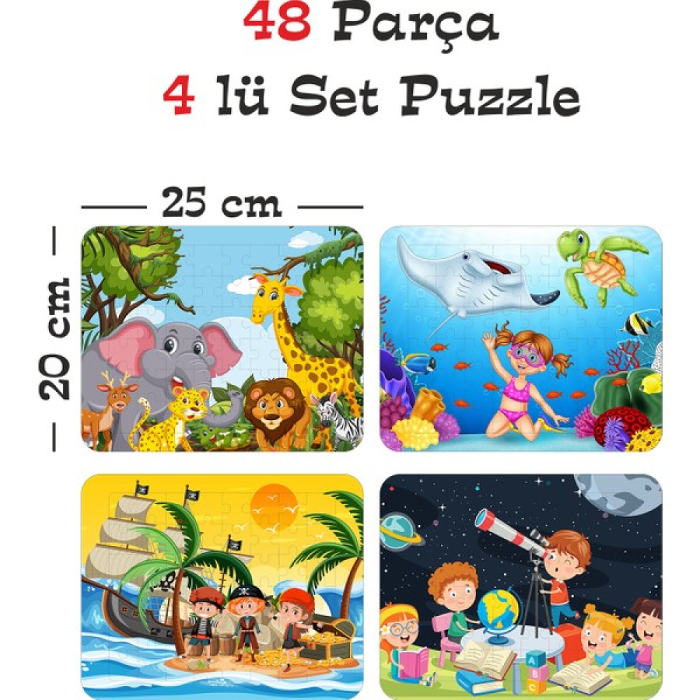 Gift Plus 48 Parça Ahşap Eğitici Yapboz Puzzle Seti (Set 4) Eğitici Oyuncak Fiyatı