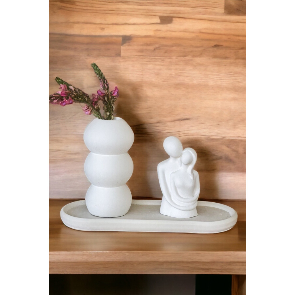 GIFTART Bumble Vazo Sarılan Çift Oval Tabak Üçlü Set Dekoratif Hediyelik Obje Fiyatı