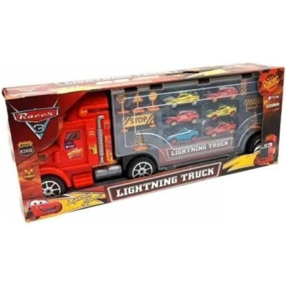 Giftbox 3D Dev Taşıyıcı Tır Set 6 Küçük Araba ve Trafik Işaretleri ile Birlikte Diğer Fiyatı