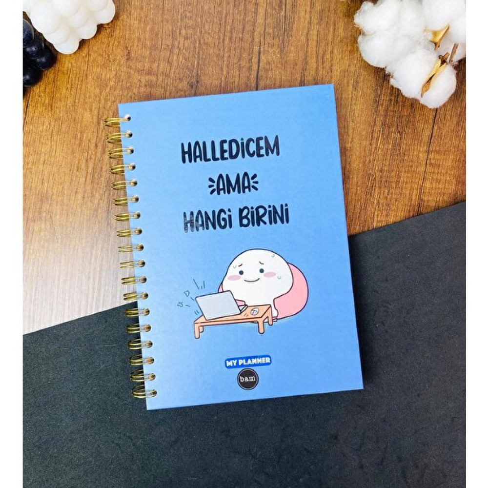 Giftmoda Halledicem Ama Hangi Birini Tasarımlı Konuşan Ajanda Spiralli Defter Fiyatı
