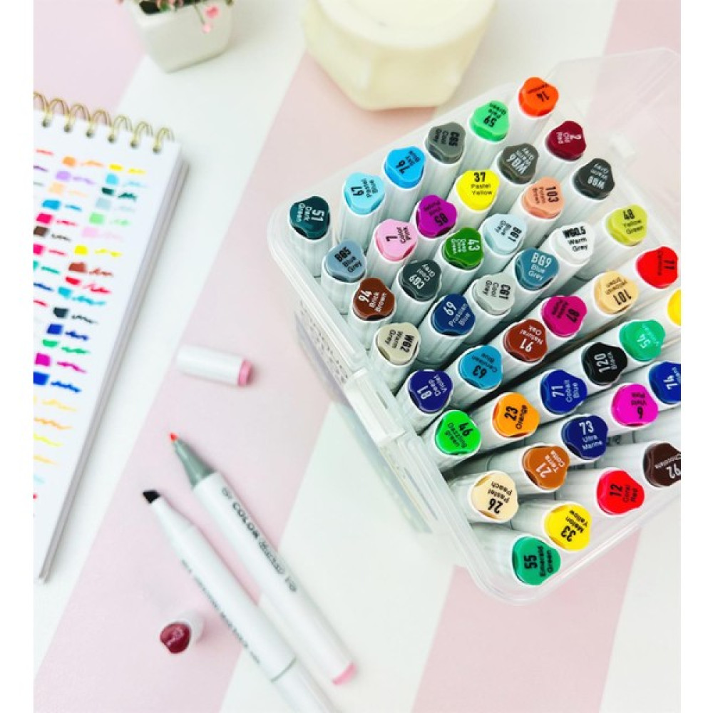Giftmoda Languo Çift Taraflı 48LI Marker Kalem Set Tükenmez Kalem Fiyatı