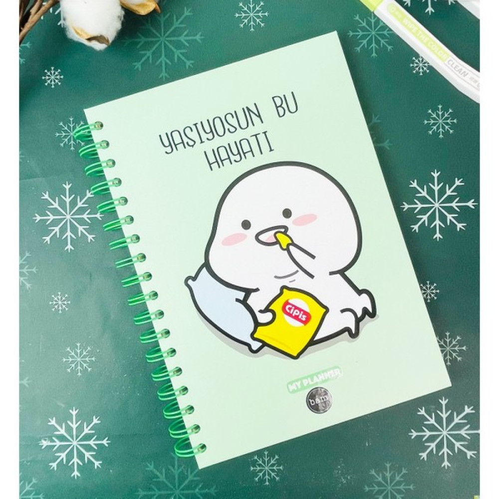 Giftmoda Yaşıyosun Bu Hayatı Tasarımlı Konuşan Ajanda - Renkli Spiralli Defter Fiyatı