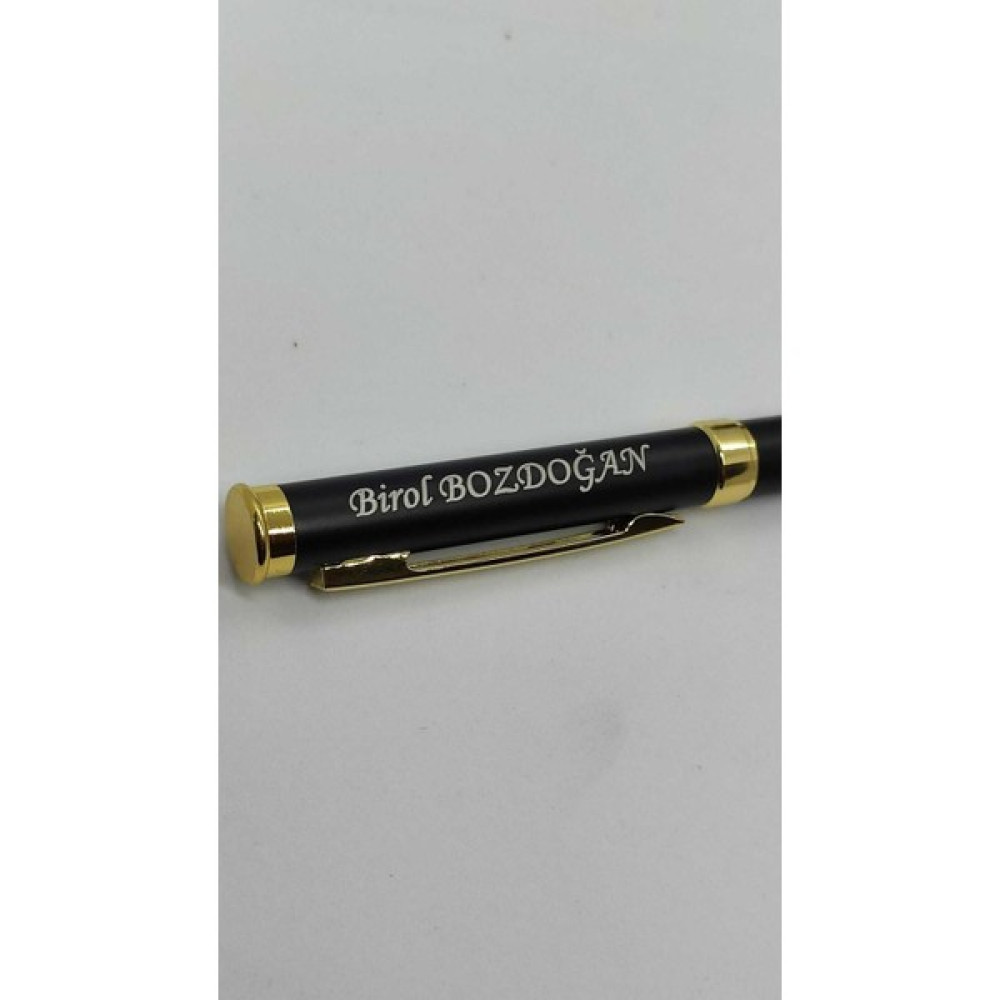 Giftoloji Kişiye Özel Yazı Yazılabilir Gold-Siyah Renkli Slim Kalem - Isimli Kalem - Sevgililer Günü Hediyesi Tükenmez Kalem Fiyatı