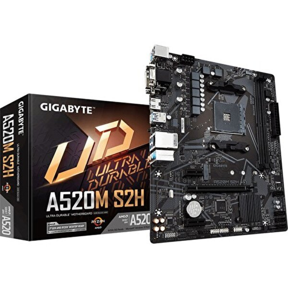 Gigabyte A520M-S2H 5000 MHz Ddr4 M.2 PCIe NVMe Hdmi DVI AM4 mATX Anakart Anakart Fiyatı