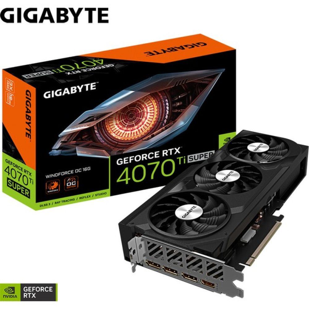 Gigabyte RTX 4070 Ti Super Windforce Oc Nvidia 16GB GDDR6X 256Bit Ekran Kartı GV-N407TSWF3OC-16GD Ekran Kartları Fiyatı