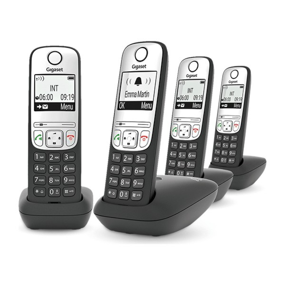 Gigaset A690 Quad 4 Ahizeli Dect Telsiz Telefon - Siyah Telsiz Telefon Fiyatı