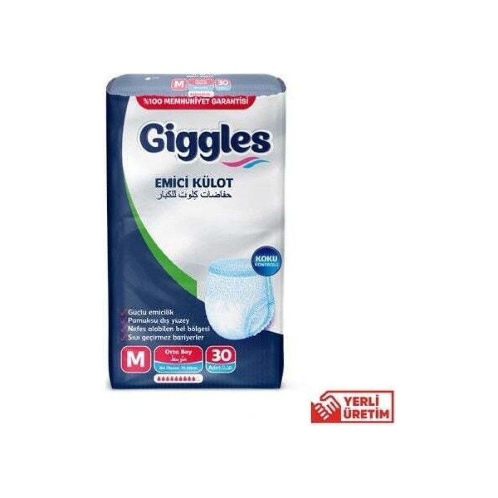 Giggles Emici Külot Hasta Bezi M Beden 30 Adet Hasta Bezleri ve Temizliği Fiyatı
