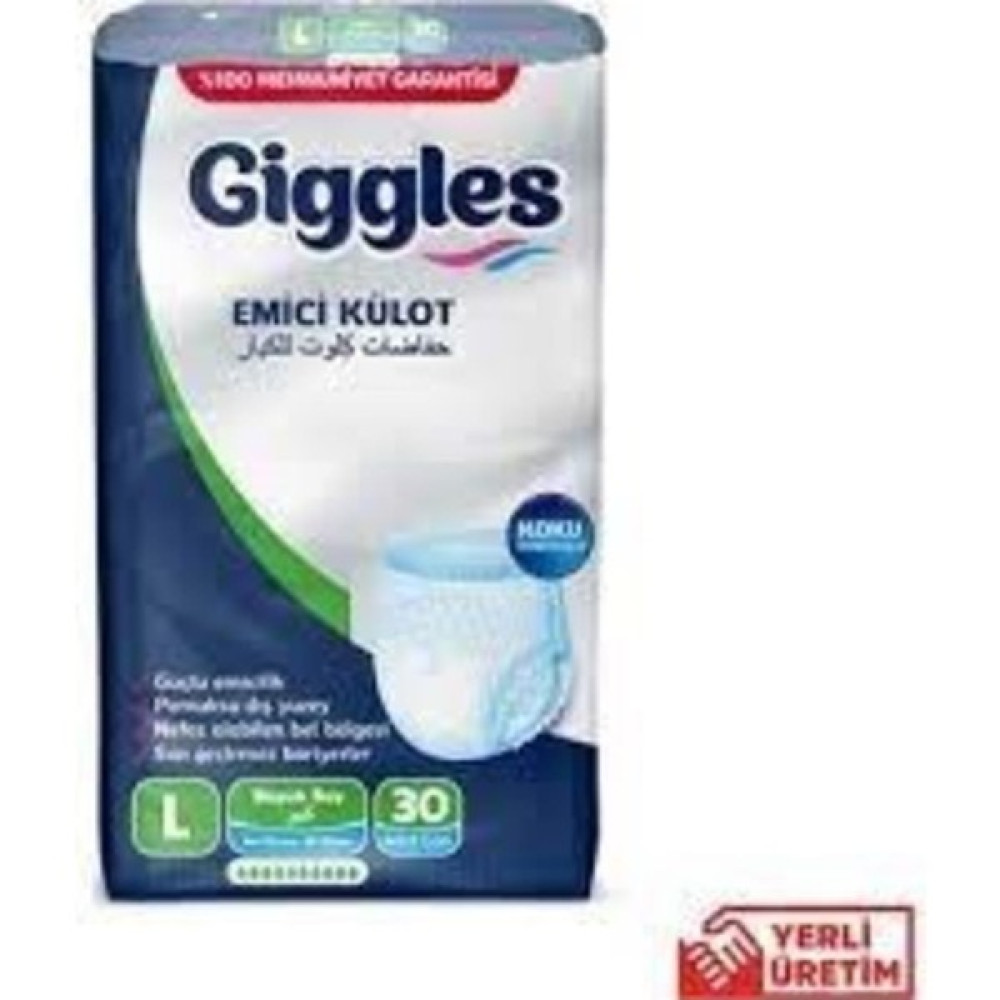 Giggles Gigless Giggles Külotlu Yetişkin Hasta Bezi Large 30 Lu Hasta Bezleri ve Temizliği Fiyatı