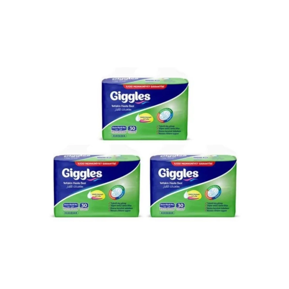 Gıggles Hasta Bezi 30 Lu Xl 3 Paket Hasta Bezleri ve Temizliği Fiyatı