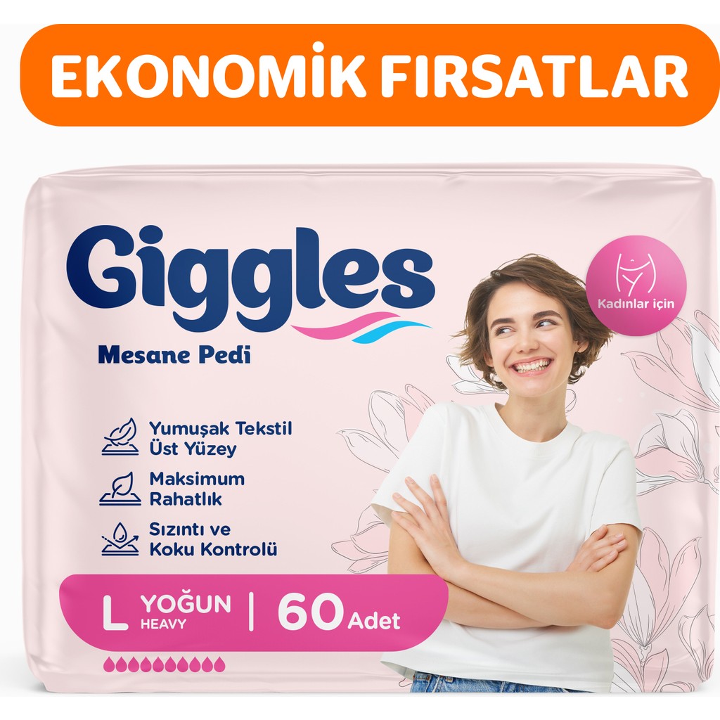 Giggles Kadın Mesane Pedi Large(Yoğun) 60 Adet - L Hasta Bezleri ve Temizliği Fiyatı