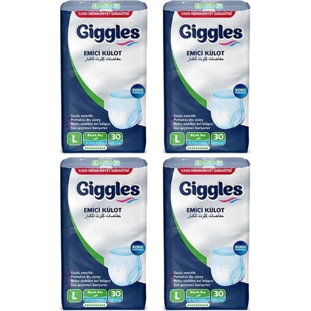 Giggles Yetişkin Emici Külot Large 30'lu 4 Paket (120 Adet) - L Oto Boyaları Fiyatı