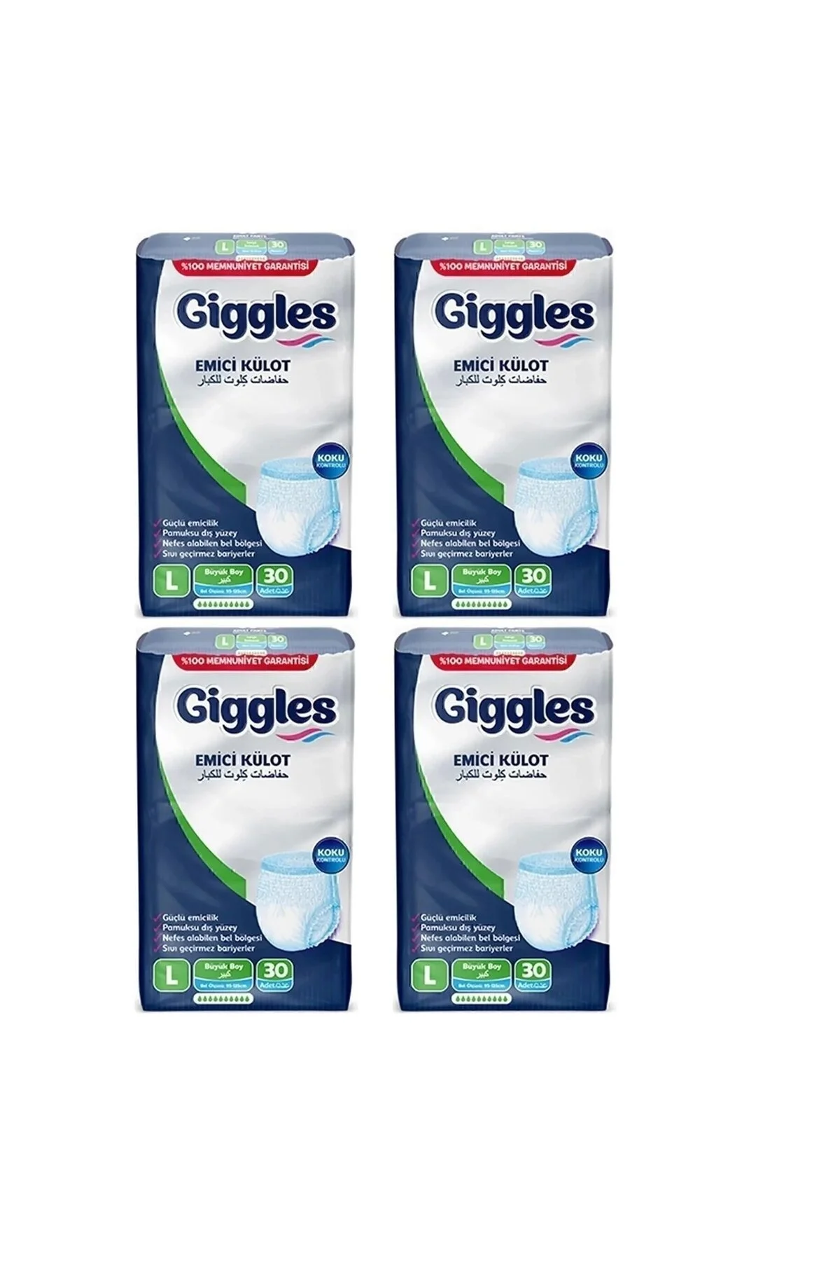 giggles Yetişkin Emici Külot Large 30lu 4 Paket (120 ADET) L Beden" Hasta Bezleri ve Temizliği Fiyatı