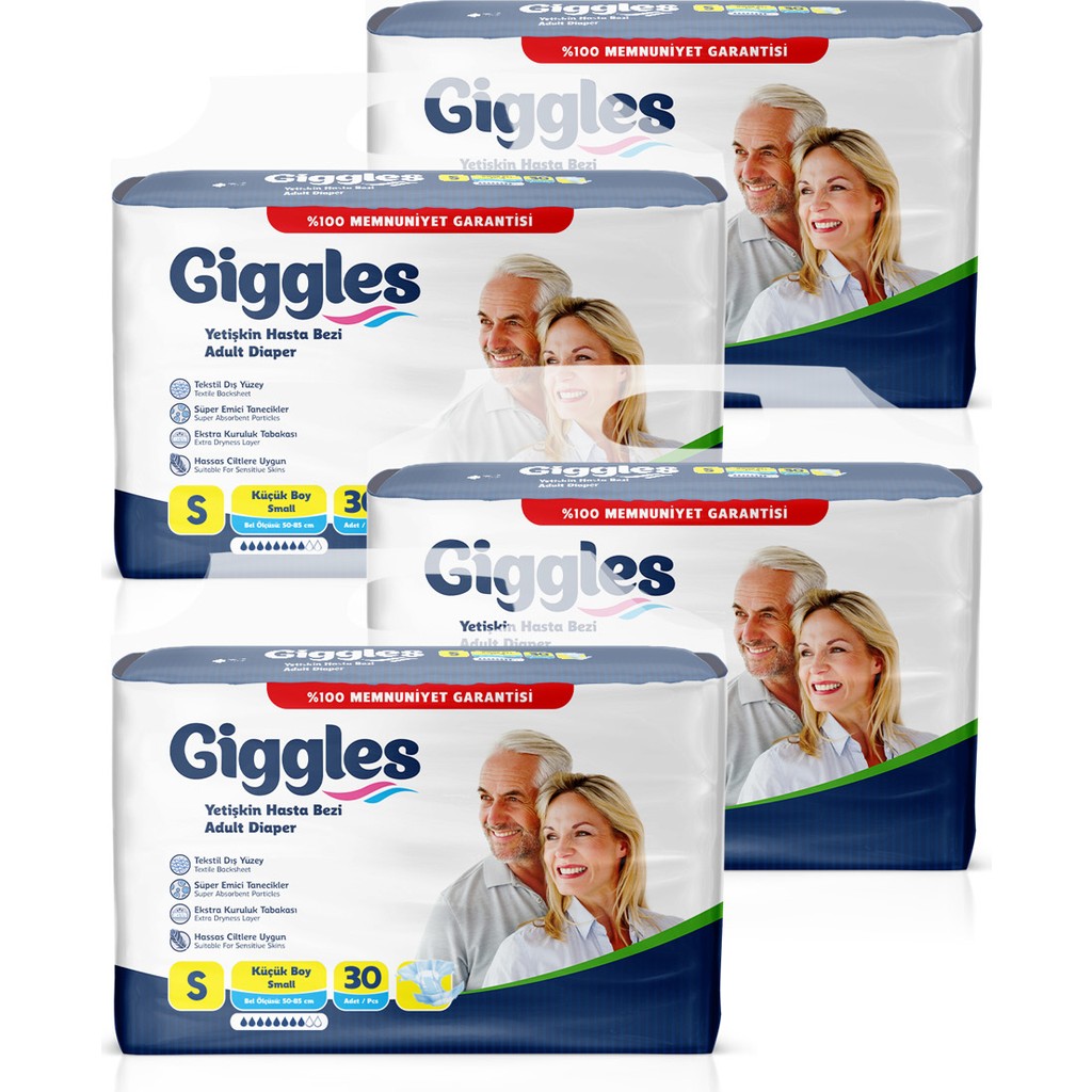 Giggles Yetişkin Hasta Bezi Small 30'lu x 4 - Beyaz Hasta Bezleri ve Temizliği Fiyatı