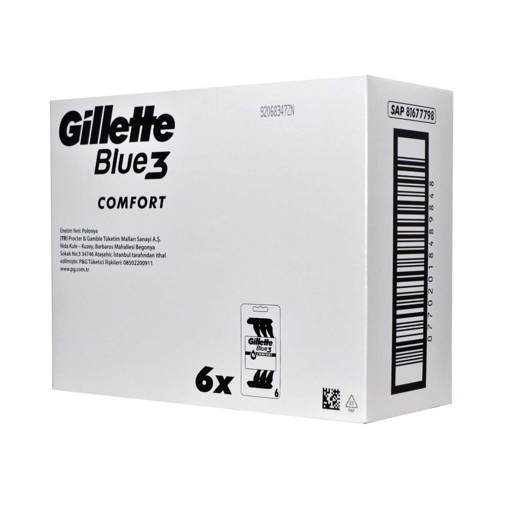 Gillette Blue 3 Tıraş Bıçağı 6'lı Blister Comfort
