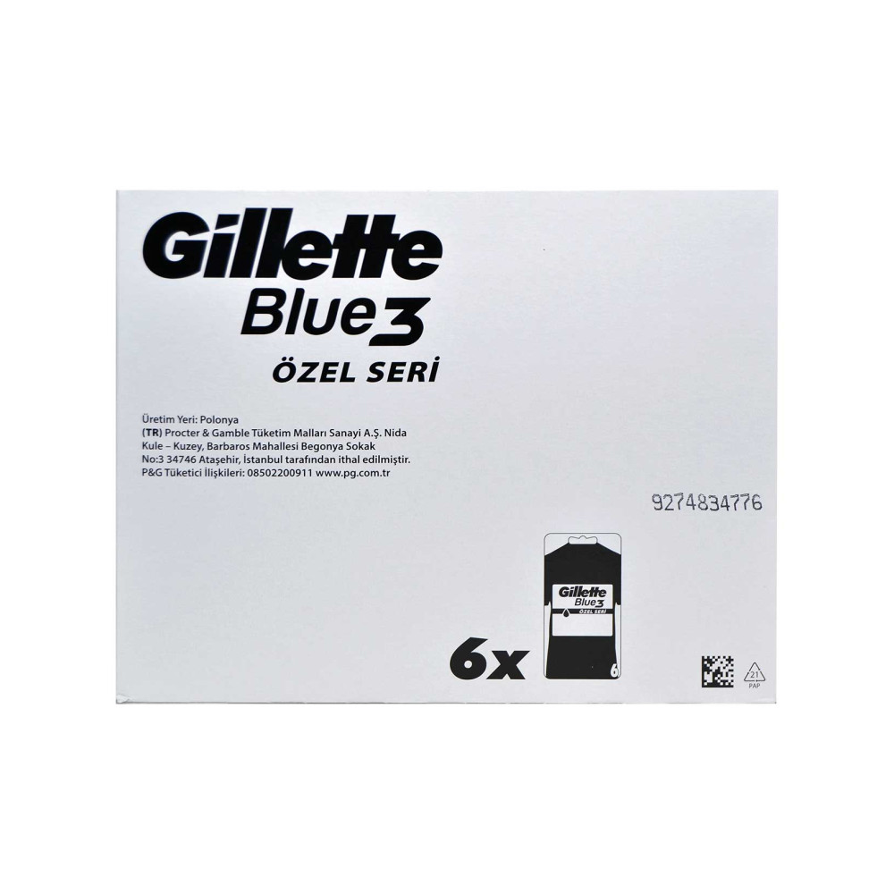 Gillette Blue 3 Tıraş Bıçağı 6'lı Blister Pride