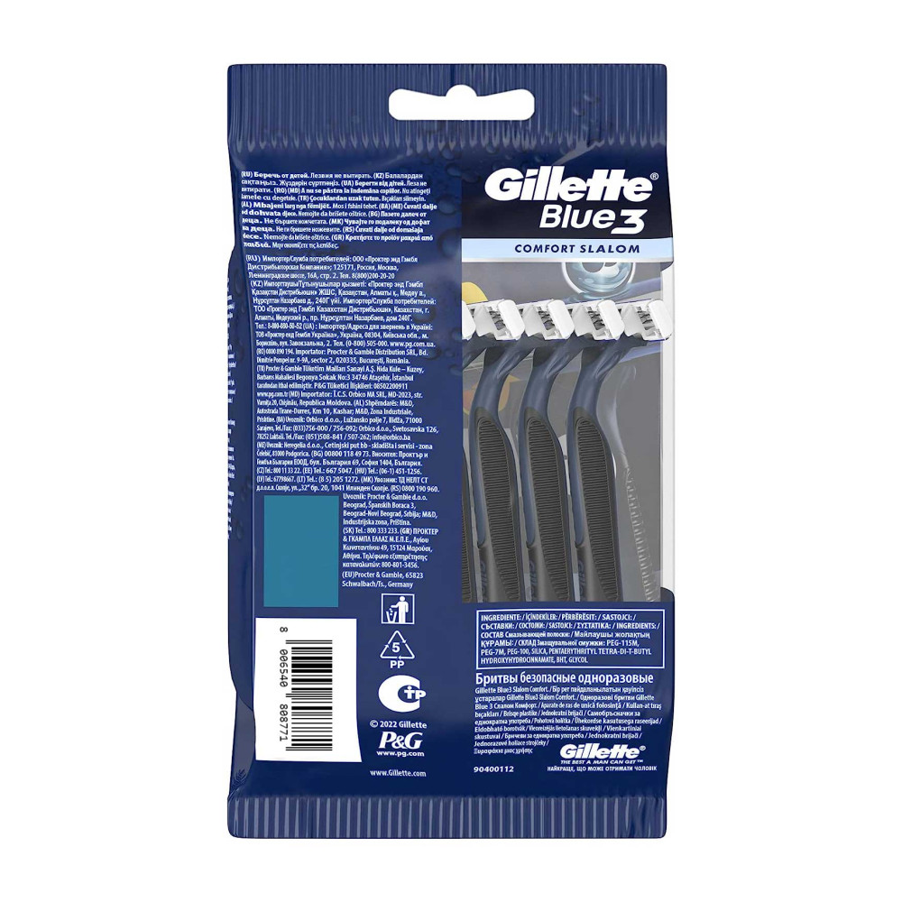 Gillette Blue 3 Tıraş Bıçağı 9 + 3'lü Poşet Comfort Slalom