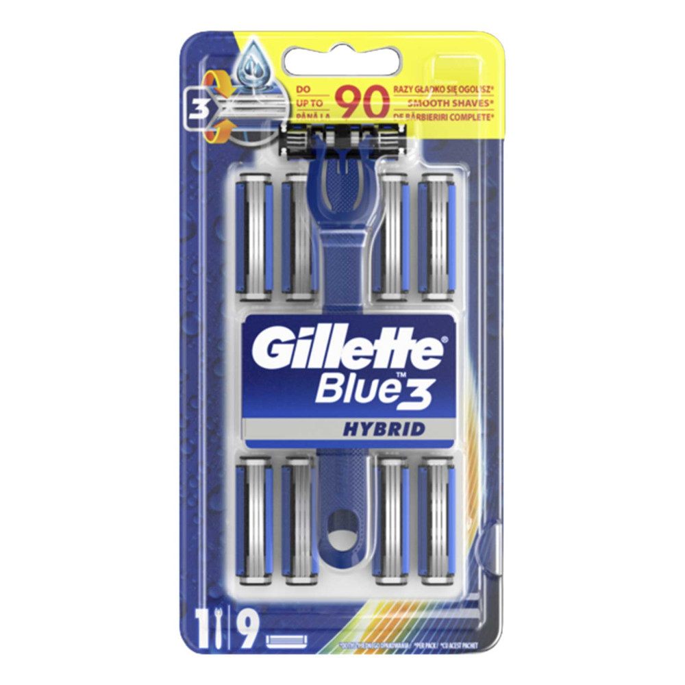 Gillette Blue 3 Tıraş Makinesi Hybrid + 9 Yedek Bıçak Tıraş Makineleri Fiyatı