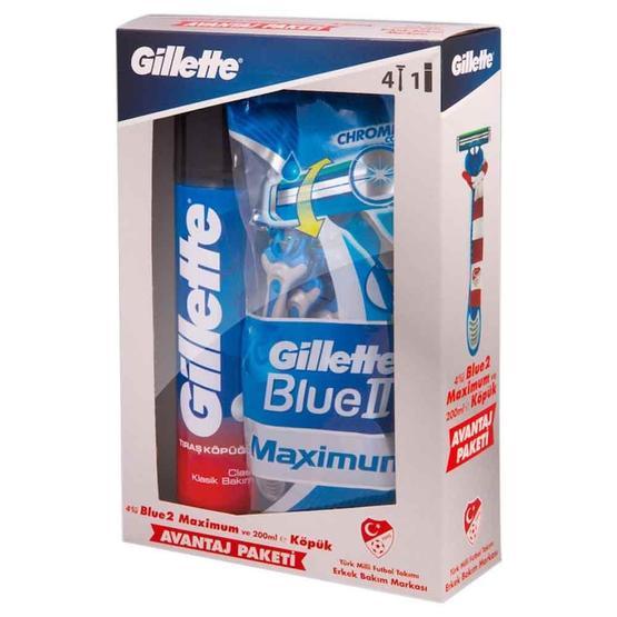 Gillette Blue2 Milli Takım Özel Paketi 4'lü Tıraş Bıçağı + 200 ml Tıraş Köpüğü Tıraş Bıçağı ve Yedekleri Fiyatı