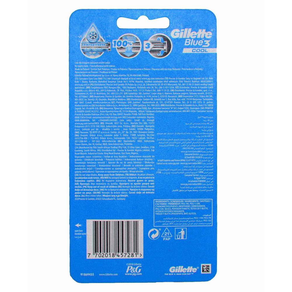 Gillette Blue3 Cool Tıraş Bıçağı 6'lı Blister