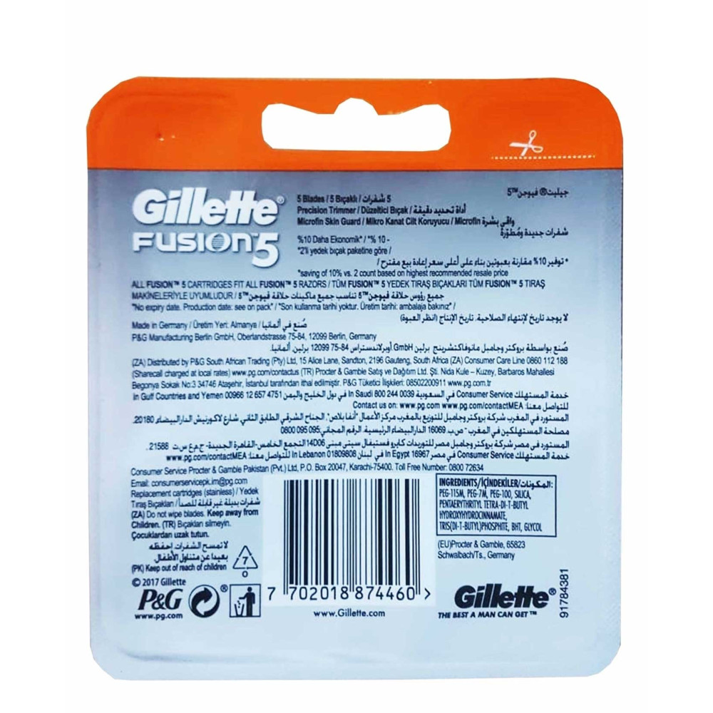 Gillette Fusion5 Yedek Erkek Tıraş Bıçağı 4'lü