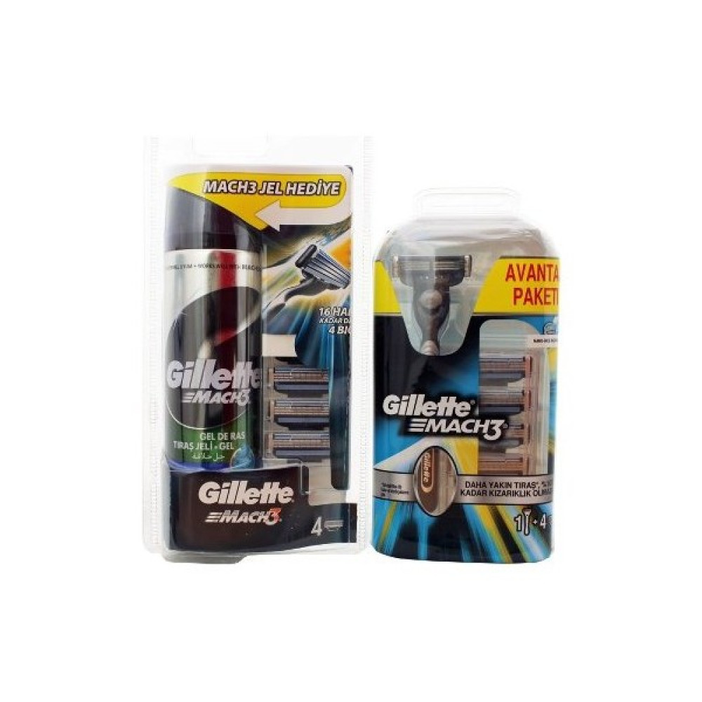 Gillette Mach-3 1Up Makine+8 Başlık + 200 Ml Mach-3 Jel Tıraş Makineleri Fiyatı
