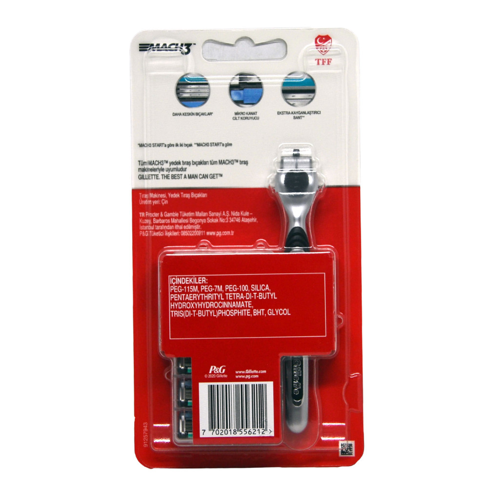 Gillette Mach 3 Tıraş Makinesi + 5 Yedek Bıçak