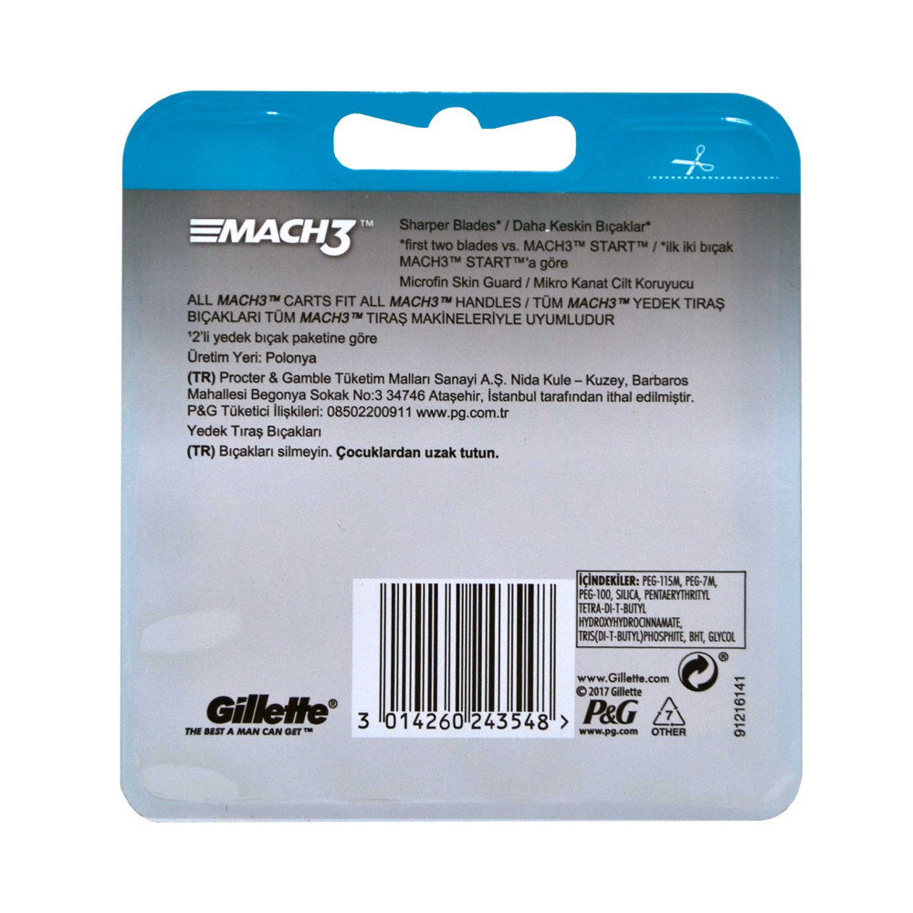 Gillette Mach 3 Yedek Tıraş Bıçağı 8'li