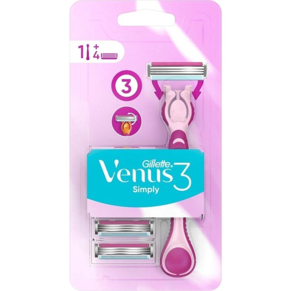 Gillette Venus 3 Simply Kadın Tıraş Makinesi 4 Yedekli Tıraş Makineleri Fiyatı