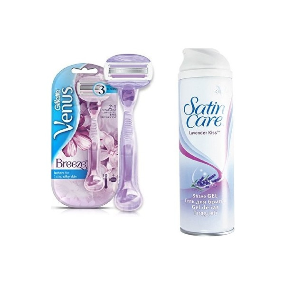 Gillette Venüs Breeze 2 Si 1 Arada Tıraş Makinası + Satin Care Tıraj Jeli Ağda Ürünleri ve Makineleri Fiyatı