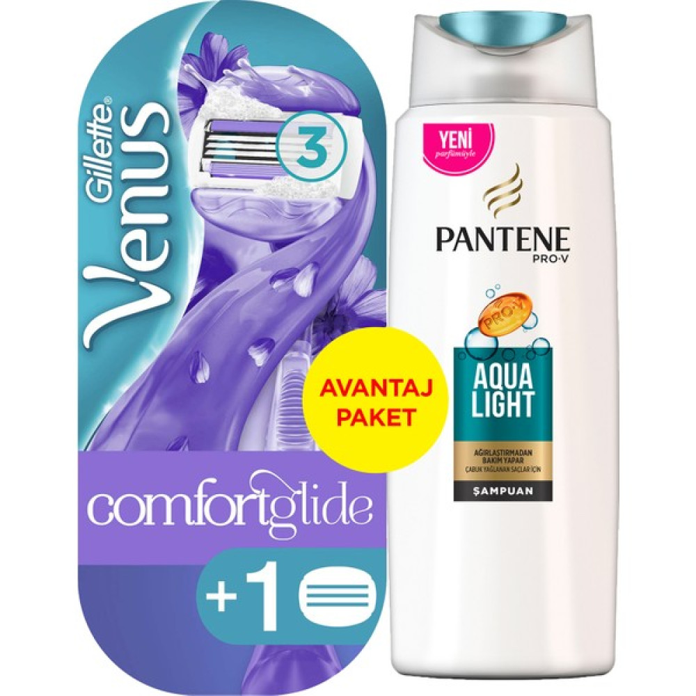 Gillette Venus Breeze Yedekli Kadın Tıraş Makinesi + Pantene Şampuan Aqualight 360 ml Ağda Ürünleri ve Makineleri Fiyatı